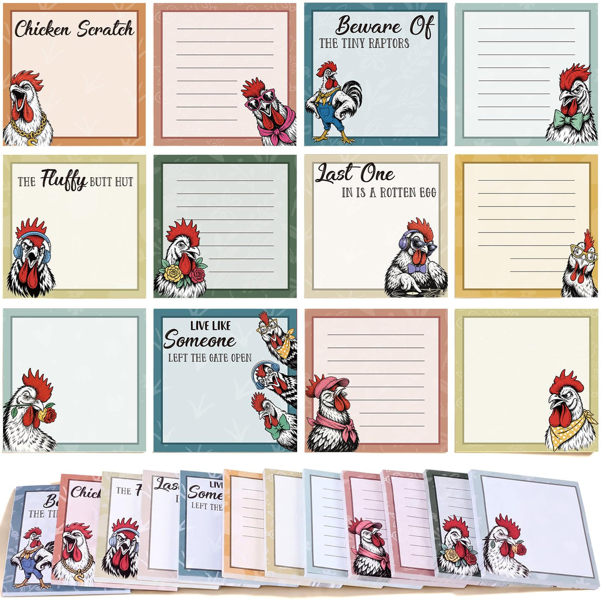 Handepo 12 Pcs Dog Sticky Notes 3"x3" Cute Puppy Vet Tech Week Gifts