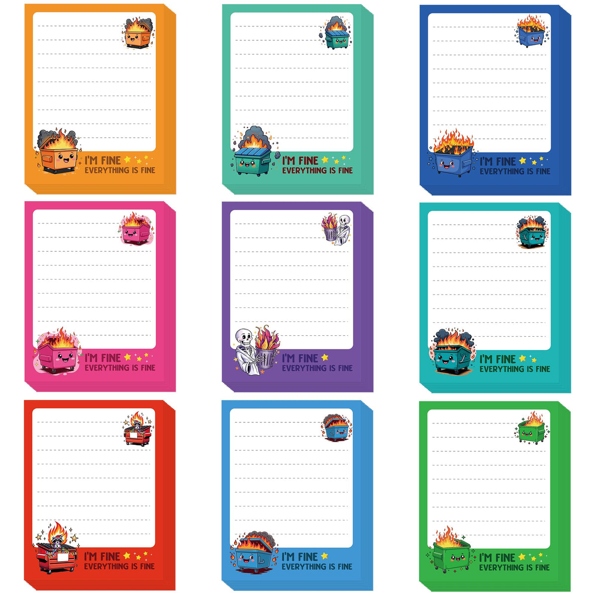 9 Pcs Cute Capybara Sticky Notes, Funny Capybara Self-Adhesive Notes for Women Man, Colorful Positive Sticky NotePads for Teacher Students Office Worker Animal Lovers Gift