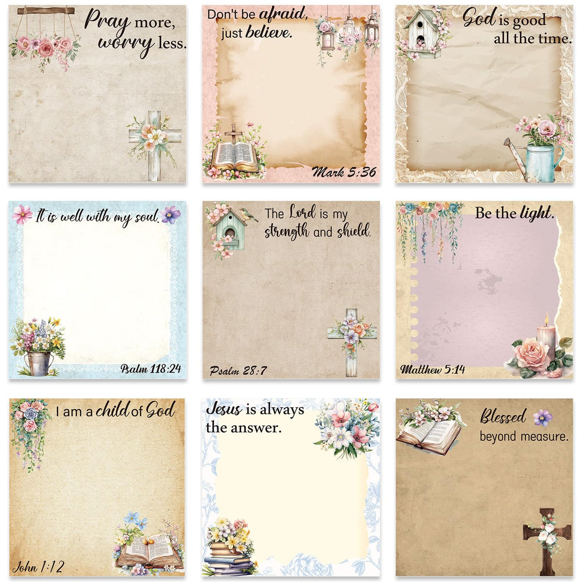 Funny Cat Sticky Notes 3x3 Gifts Cat Lovers 9-Pack