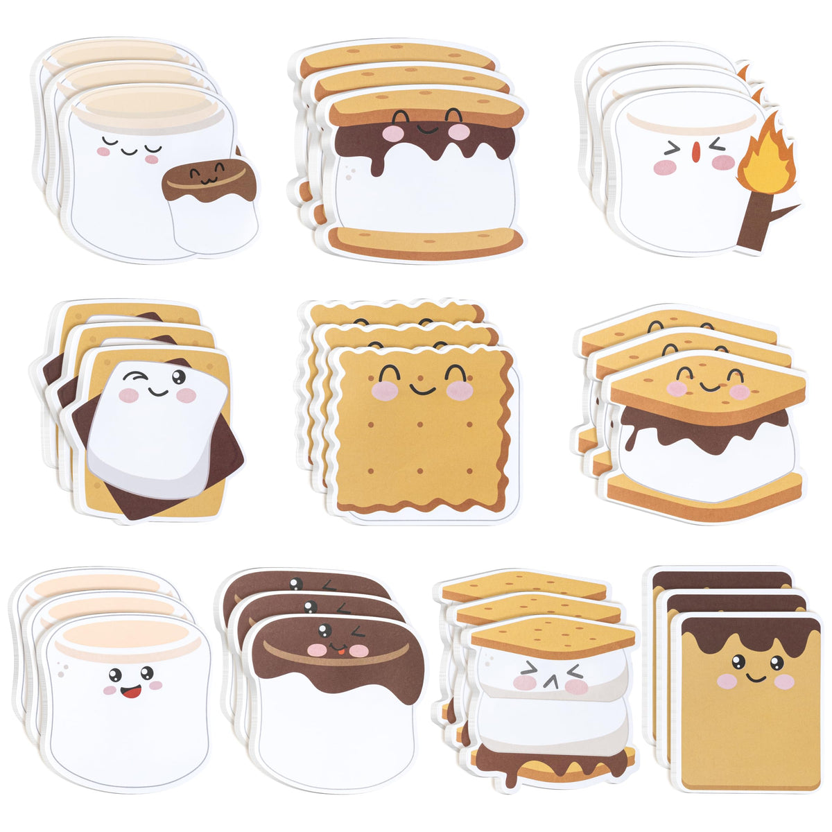 CJiangpo 30Pcs Marshmallow Sticky Notes Pads 600 Sheets Self Stick Notepad