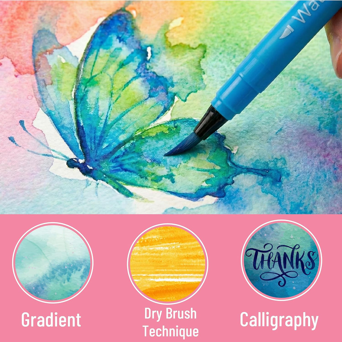 Mr. Pen- Watercolor Brush Pens, 36 Pack, Blendable Art Markers