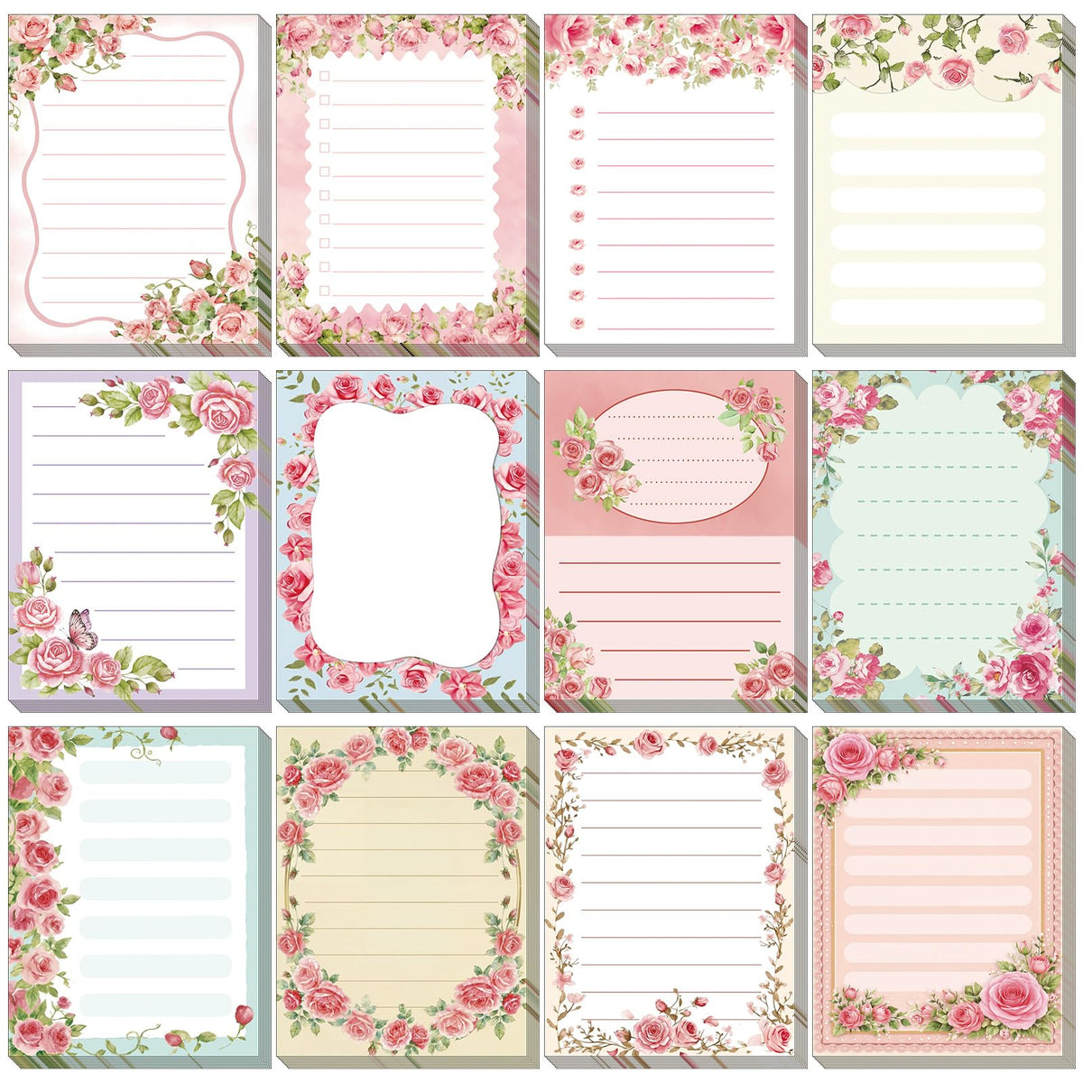 Chiisong 12 Pads Cute Sticky Notes Flower Sticky Notes