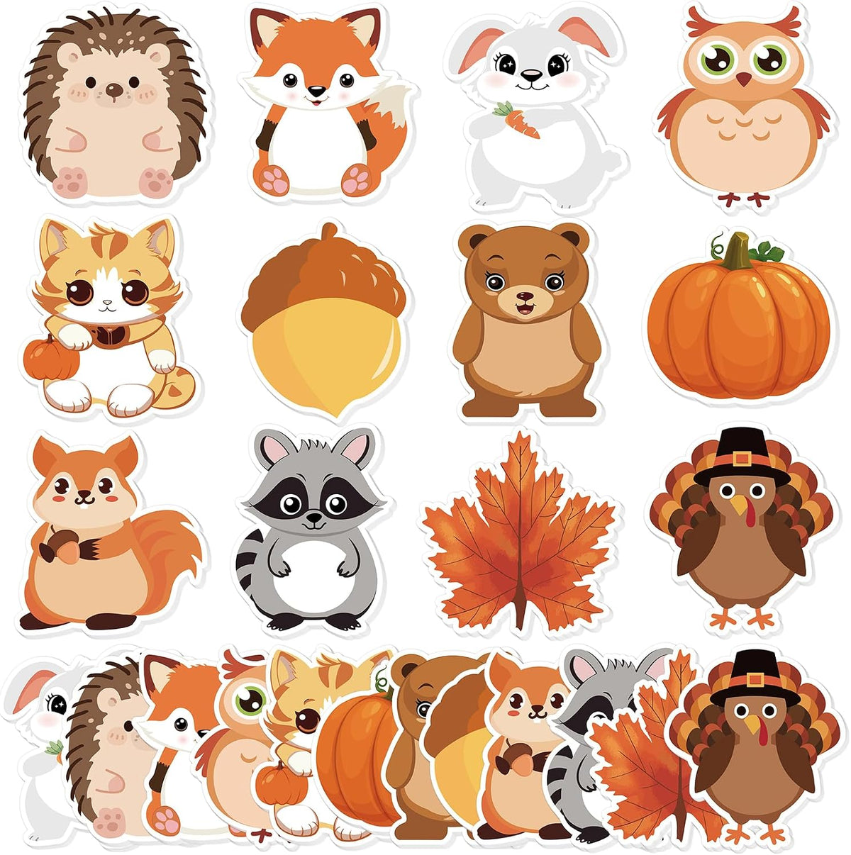 Fall Sticky Notes Cute Autumn Animal Notepads 24Pack 480 Sheets