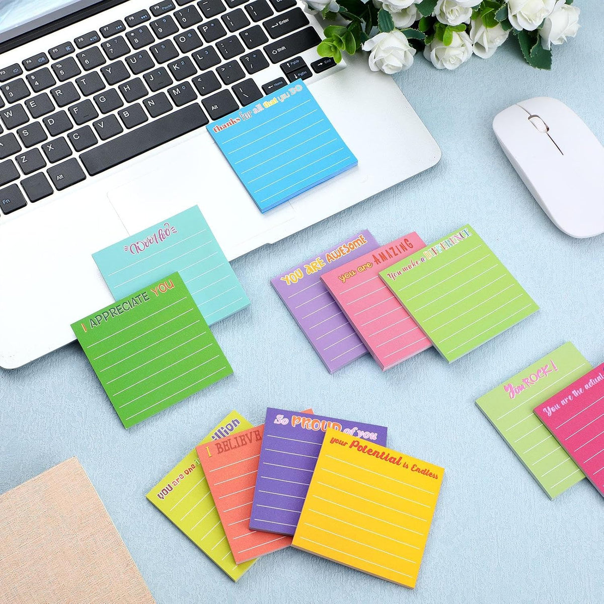 Yinder 24 Pcs Inspirational Sticky Notes Gifts, Appreciation, Multicolor