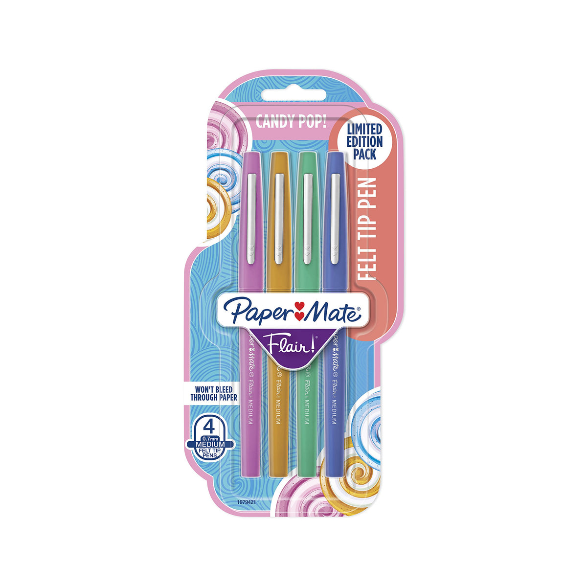 Paper Mate Flair Felt Tip Pens, Medium Point (0.7mm), Limited Edition Candy Pop Pack, 6 Count