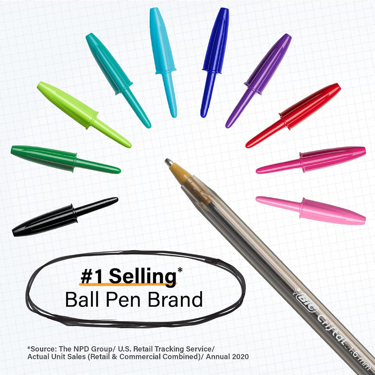 BIC Cristal Xtra Bold Ballpoint Pens, Bold Point, 1.6 mm, 24-Count Pack