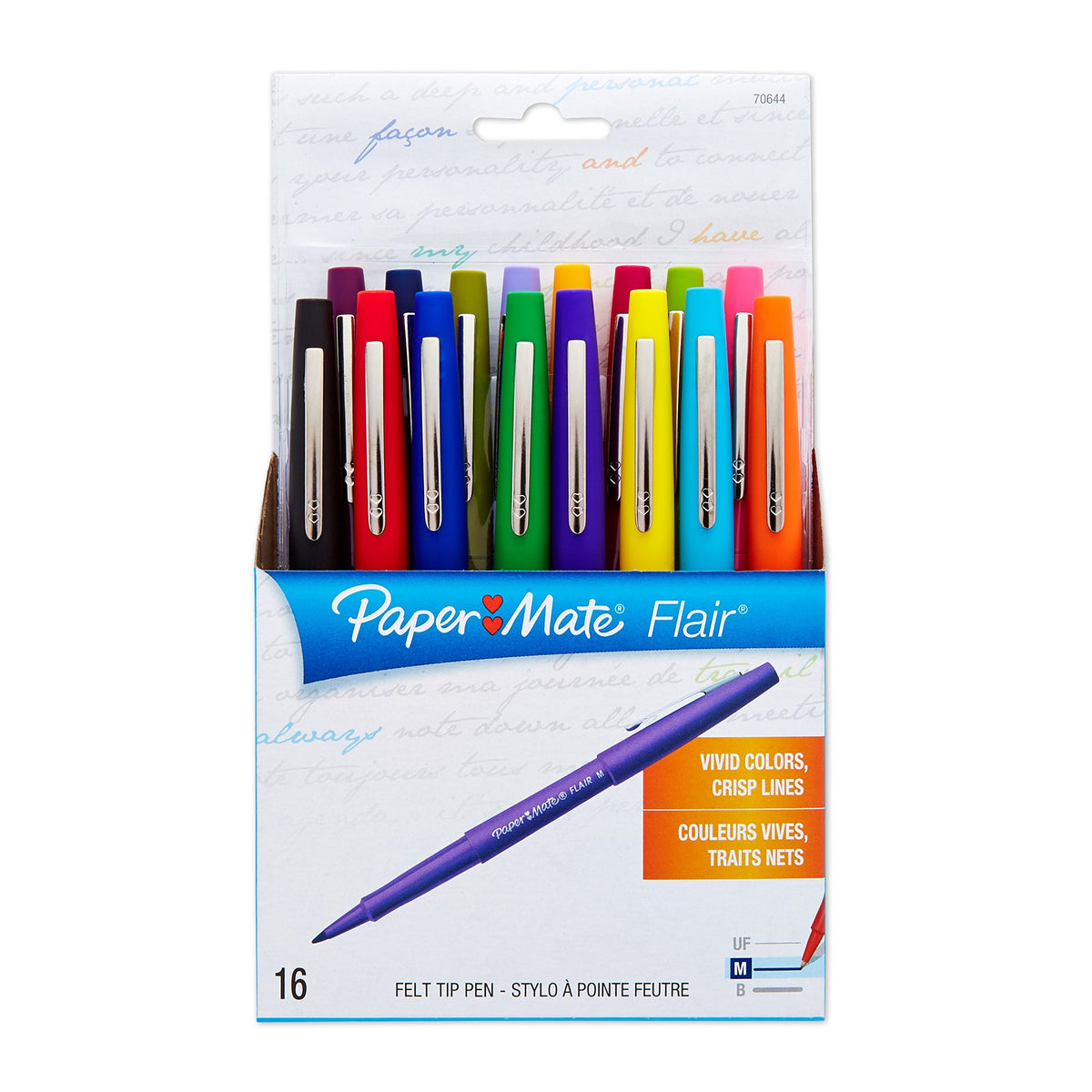 Paper Mate Flair Felt Tip Pens, Medium Point (0.7mm), Limited Edition Candy Pop Pack, 6 Count