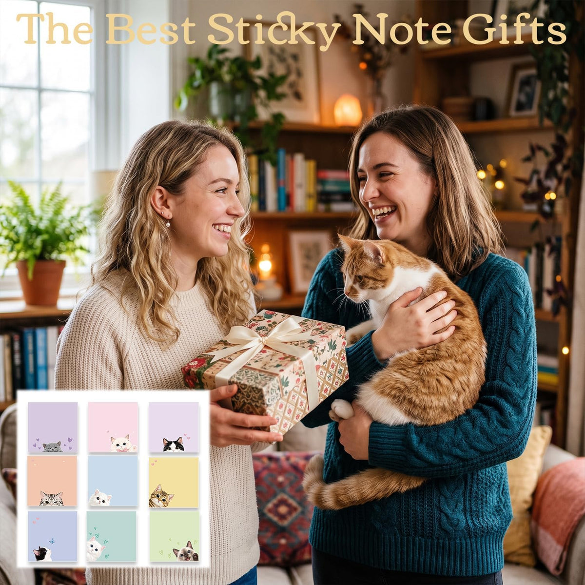 Funny Cat Sticky Notes 3x3 Gifts Cat Lovers 9-Pack