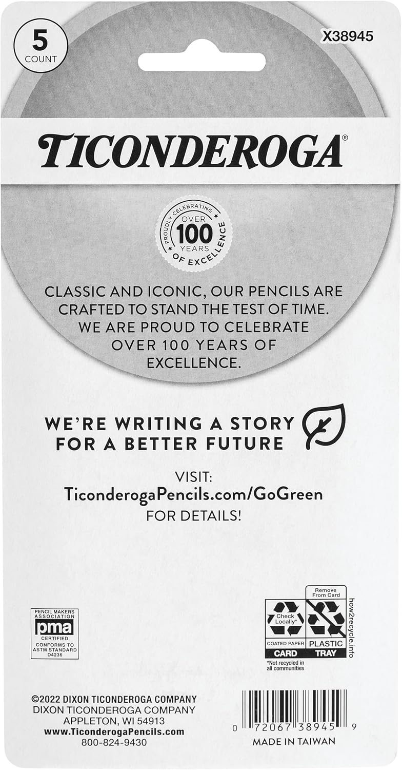 Ticonderoga Wedge Erasers, Pink, 5/Pack