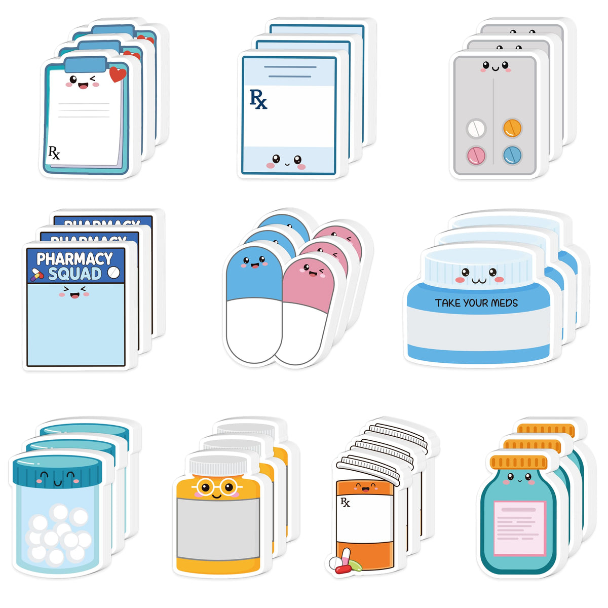 Xqumoi 30 Pack Ice Cream Sticky Notes Summer Office School Class Supplies