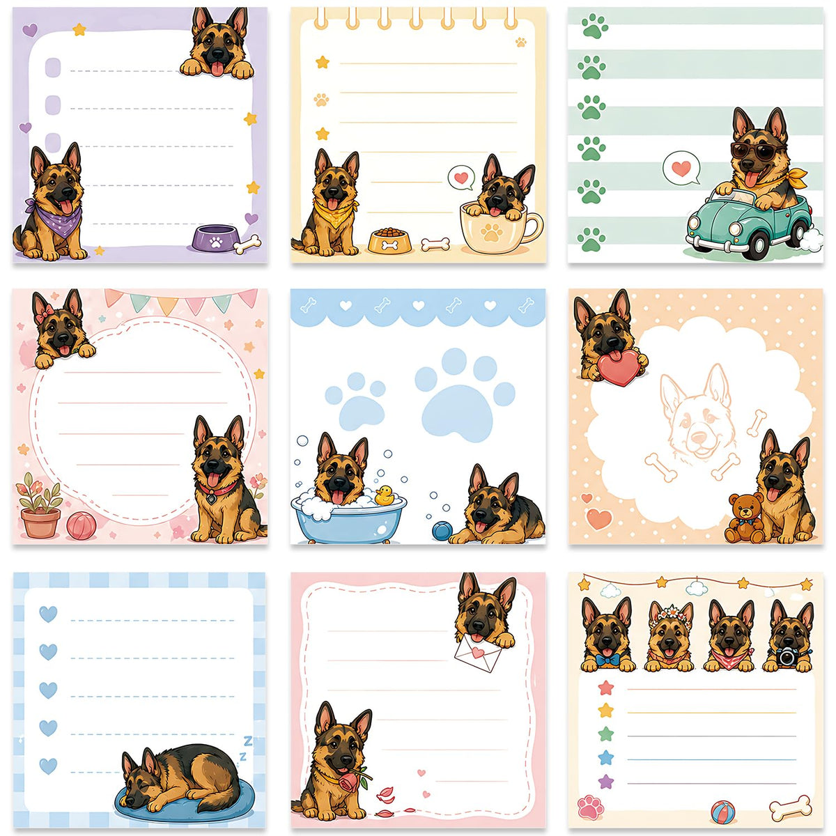 Pink Blue Aesthetic Sticky Notes 3x3 Gifts for Students 9-Pack