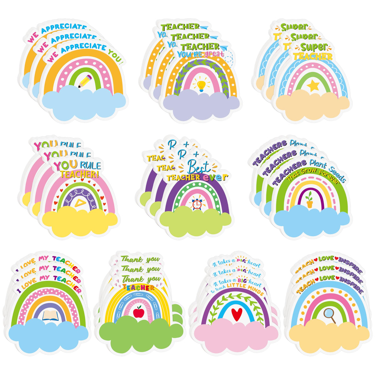 Xqumoi 30 Pack Ice Cream Sticky Notes Summer Office School Class Supplies