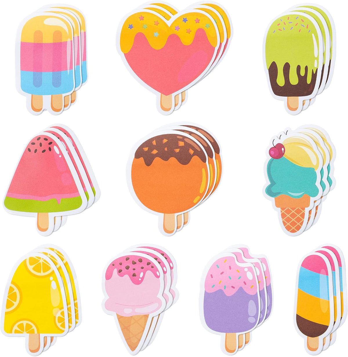 Xqumoi 30 Pack Ice Cream Sticky Notes Summer Office School Class Supplies