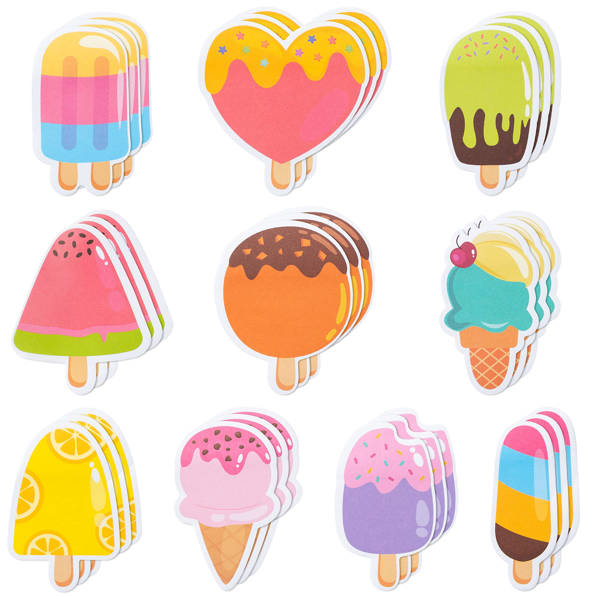 Xqumoi 30 Pack Ice Cream Sticky Notes Summer Office School Class Supplies