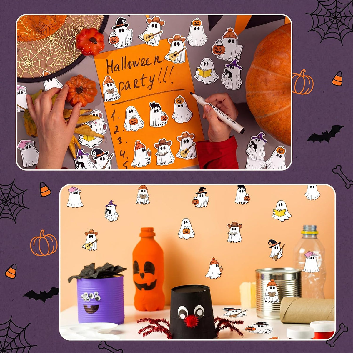 Eaasty 24 Pads Halloween Sticky Notes, 12 Ghost Designs, 720 Sheets