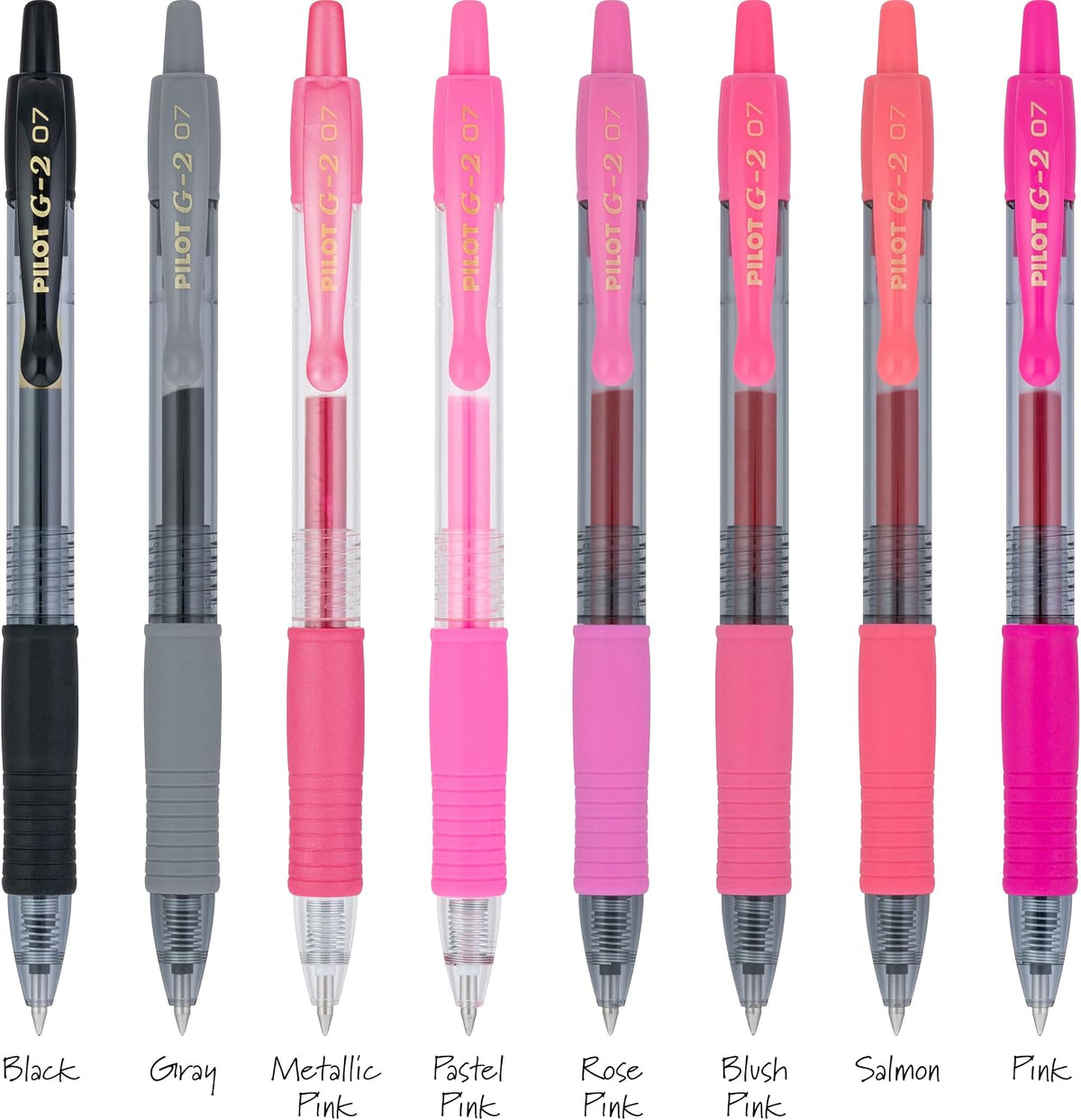 PILOT G2 Premium Gel Roller Pens, G2 Boost Pink, Fine Point 0.7mm, 8-Pack