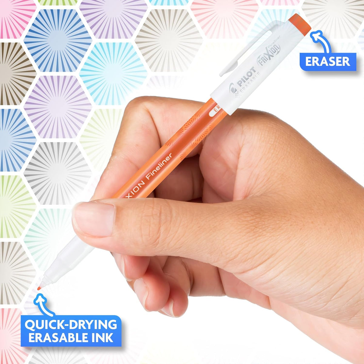 PILOT FriXion Fineliner Erasable Marker Pens, 0.7mm, Assorted, 12-Pack