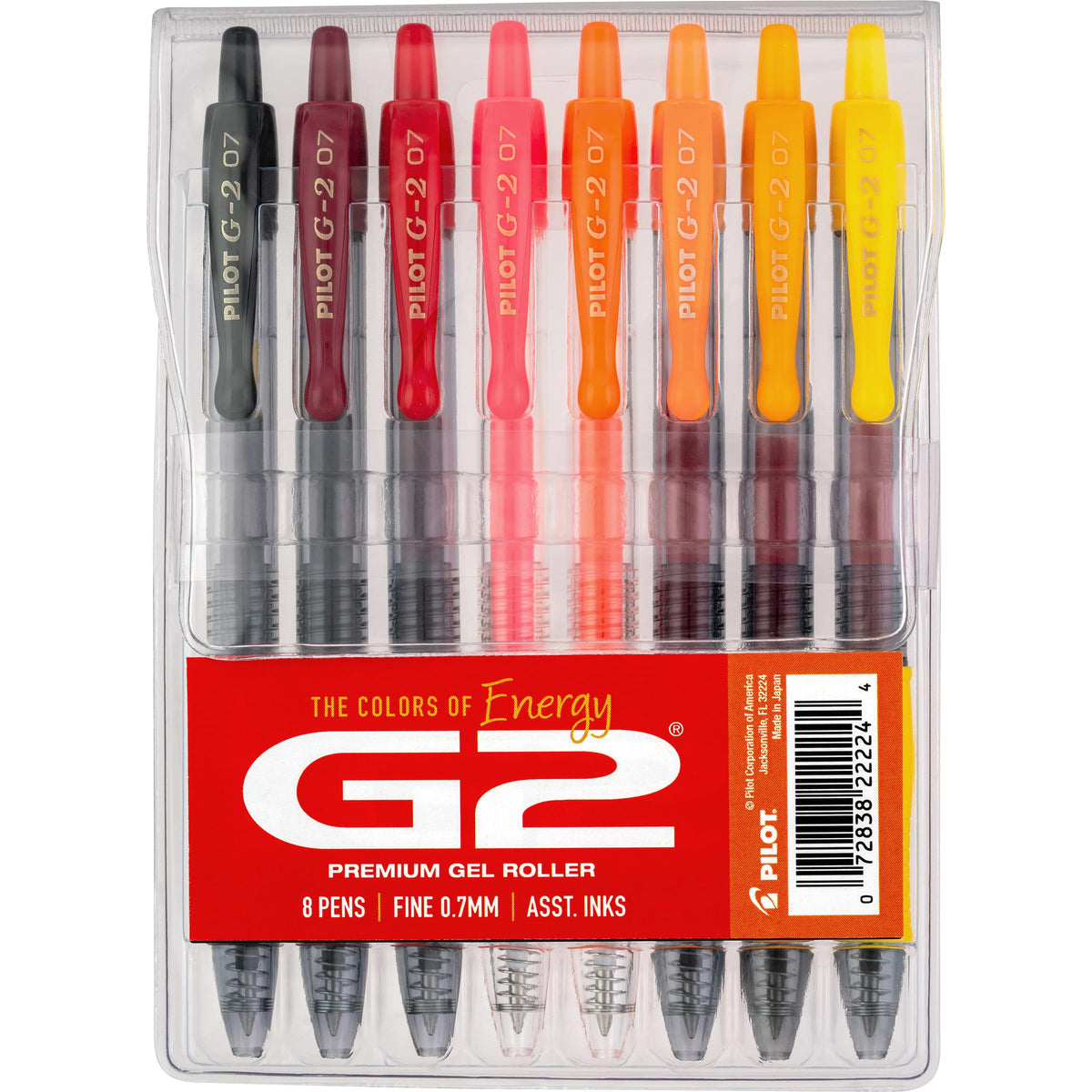 PILOT G2 Premium Gel Roller Pens, G2 Boost Pink, Fine Point 0.7mm, 8-Pack
