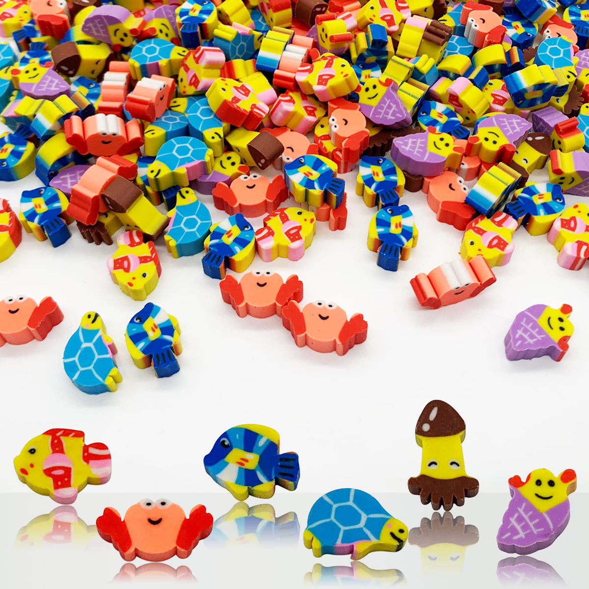 300 Pieces Animal Mini Erasers Assortment Novelty Pencil Erasers Bulk for Rewards Prizes Gift Filler