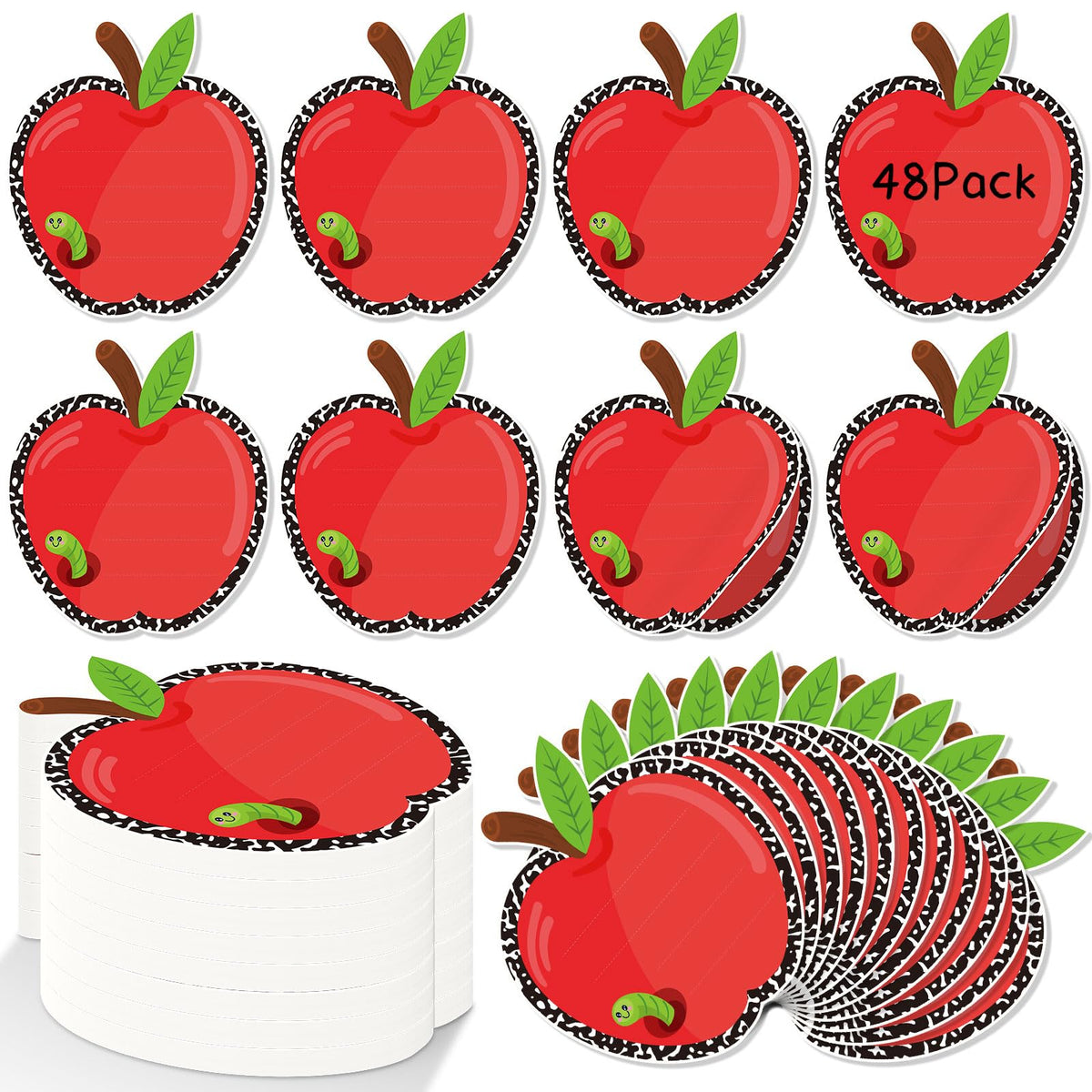48 Pads 1440 Sheets Composition Notebook Sticky Notes Teacher Note Pads Back to School Supplies Gifts Self Adhesive Memo Pad Cute Gifts for Students Classroom