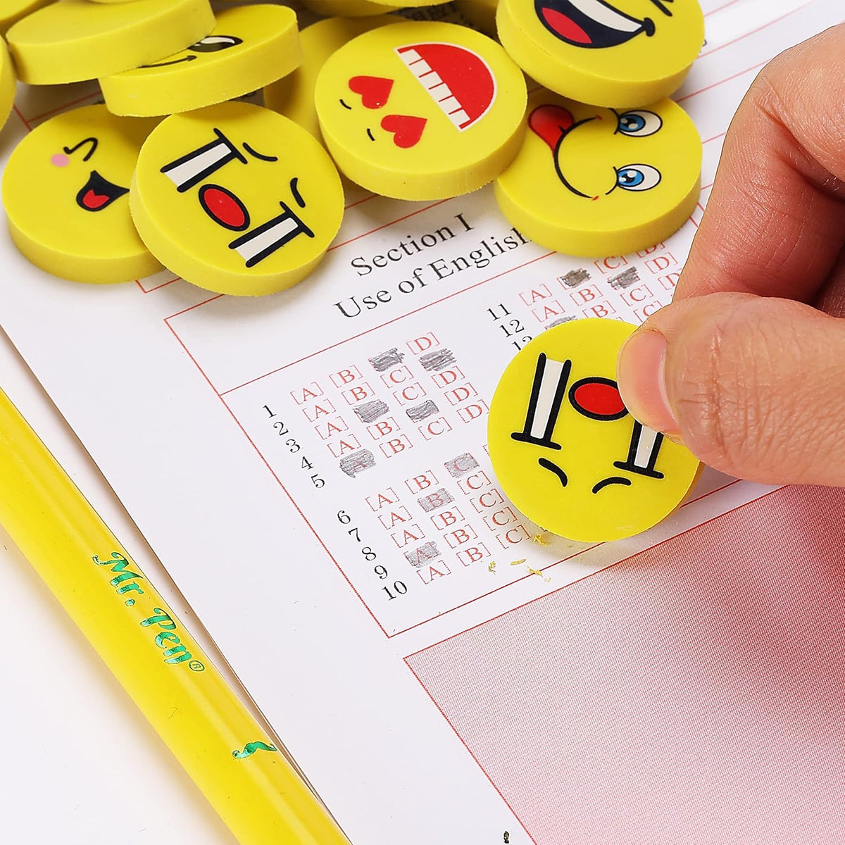 Mr. Pen- Mini Erasers Bulk for Kids, 64 Pack, 1 Inch Diameter