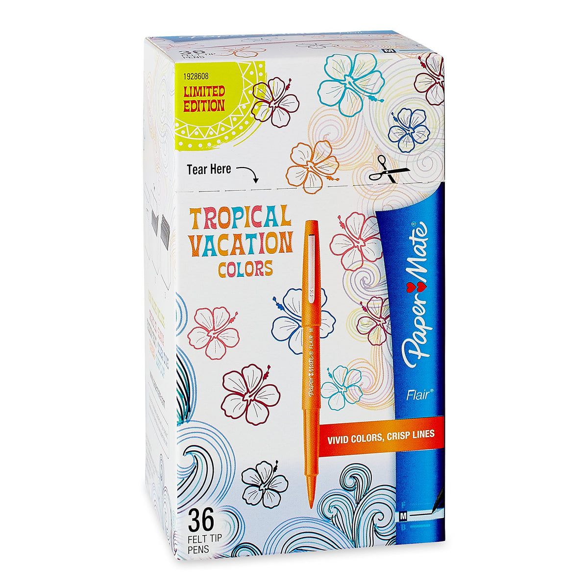Paper Mate Flair Felt Tip Pens, Medium Point (0.7mm), Limited Edition Candy Pop Pack, 6 Count