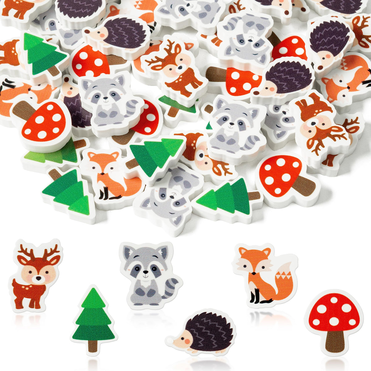 Yopyame 60Pcs Fall Mini Eraser for Kids Bulk Assorted Novelty Maple Leaf Pumpkin Pencil Eraser Cute Puzzle Erasers Desk Pet School Classroom Prizes Student Homework Rewards Gift Filling Party Favors