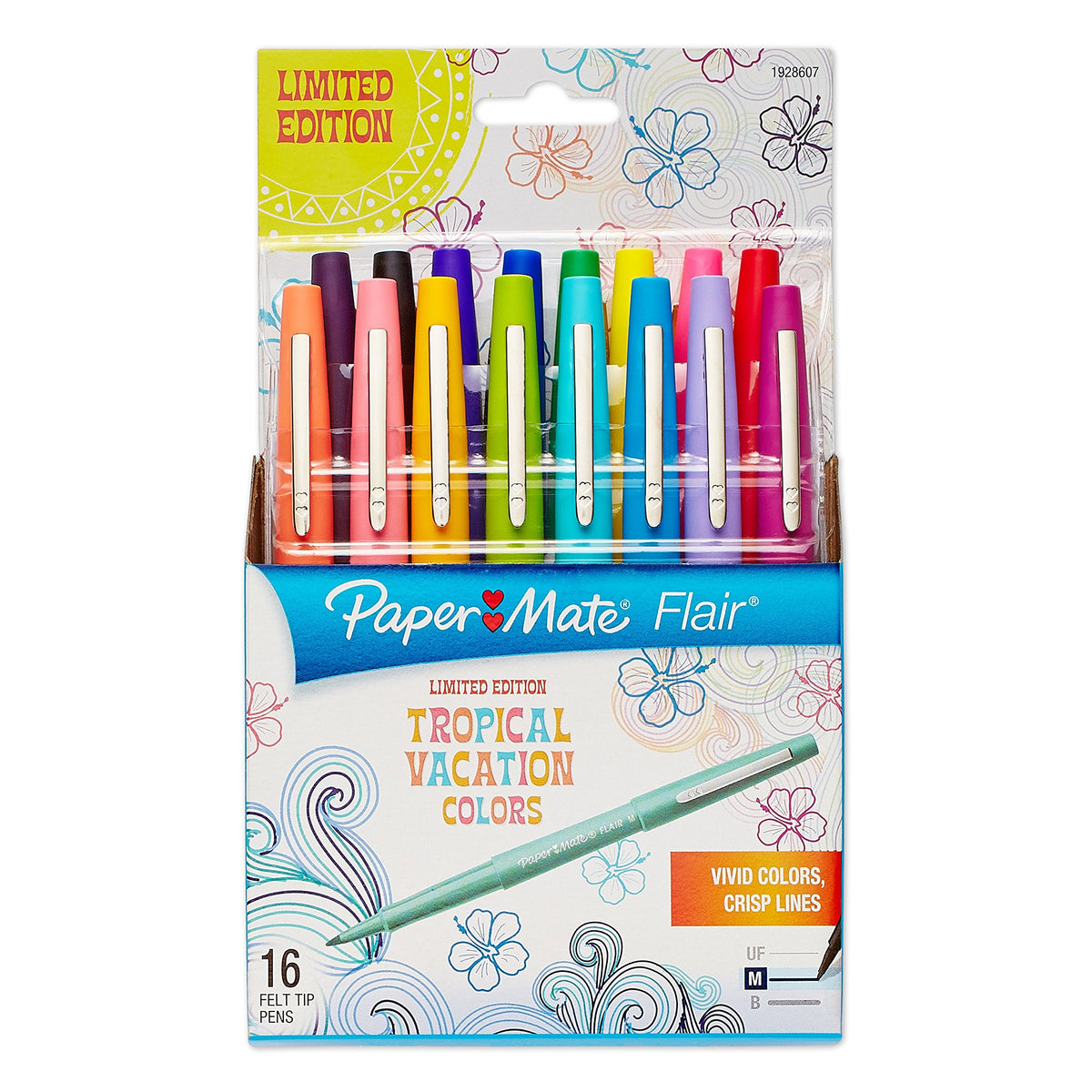 Paper Mate Flair Felt Tip Pens, Medium Point (0.7mm), Limited Edition Candy Pop Pack, 6 Count