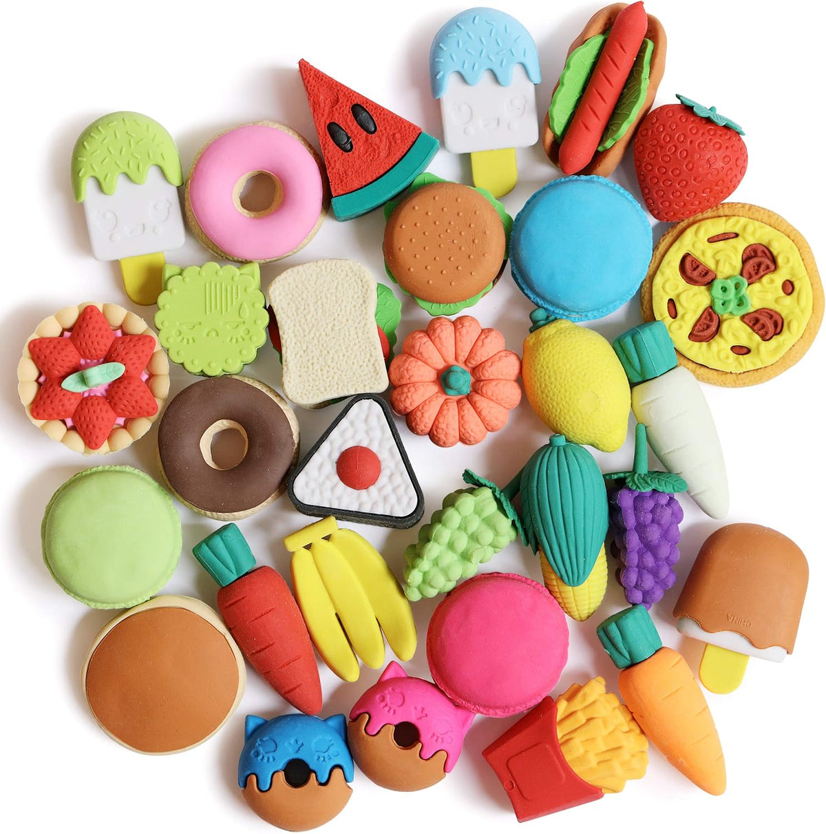 Mr. Pen- Mini Food Pencil Erasers Toy Set, 30 pcs