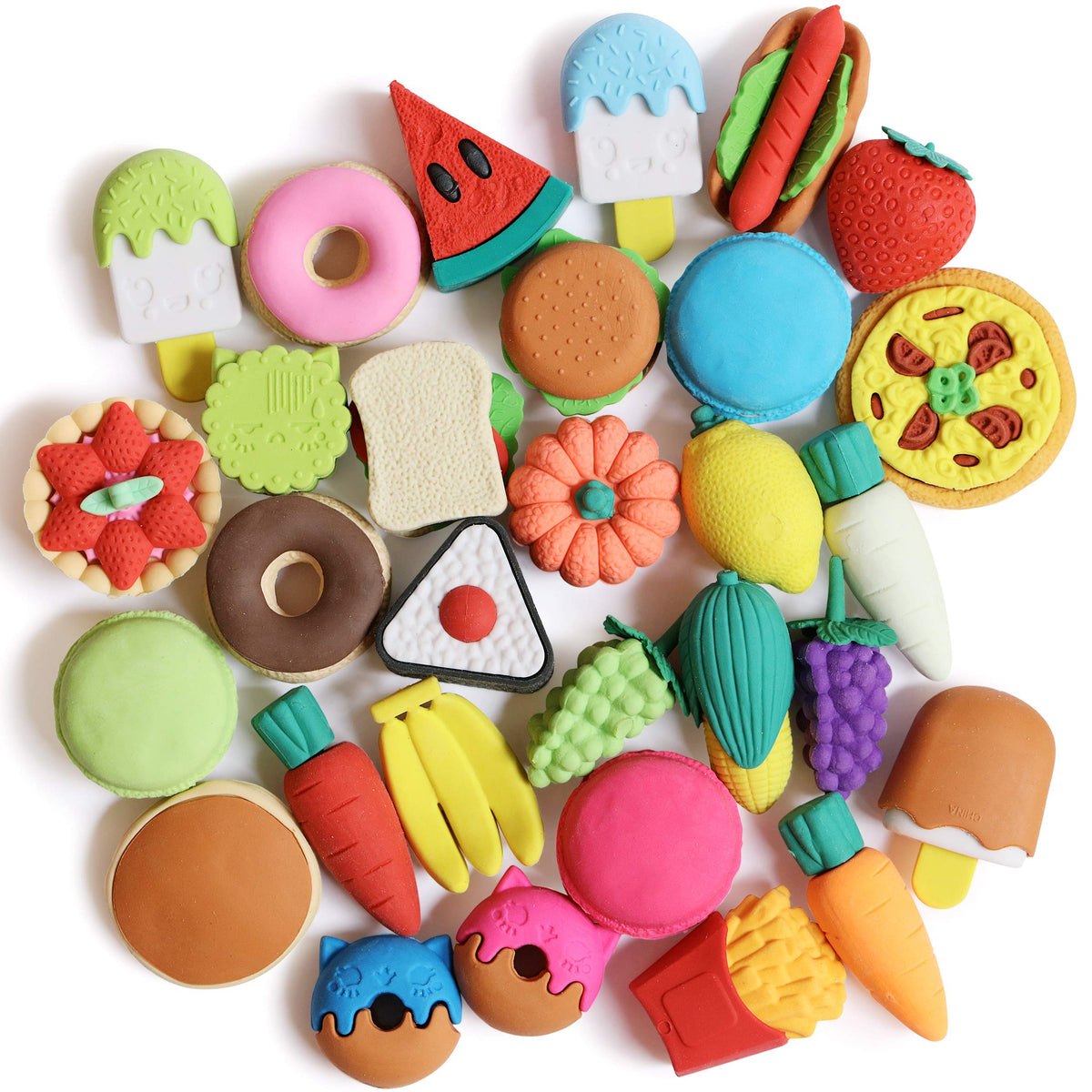 Mr. Pen- Mini Food Pencil Erasers Toy Set, 30 pcs
