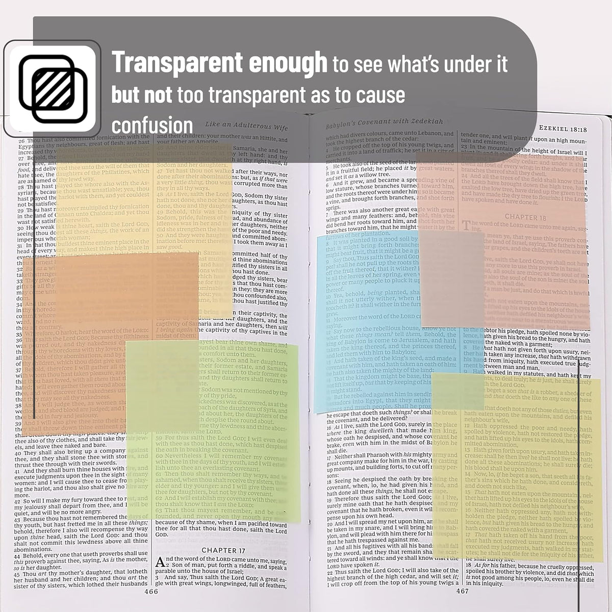 Mr. Pen- Transparent Sticky Notes, 3" x 3", 12 Pads, 600 Sheets