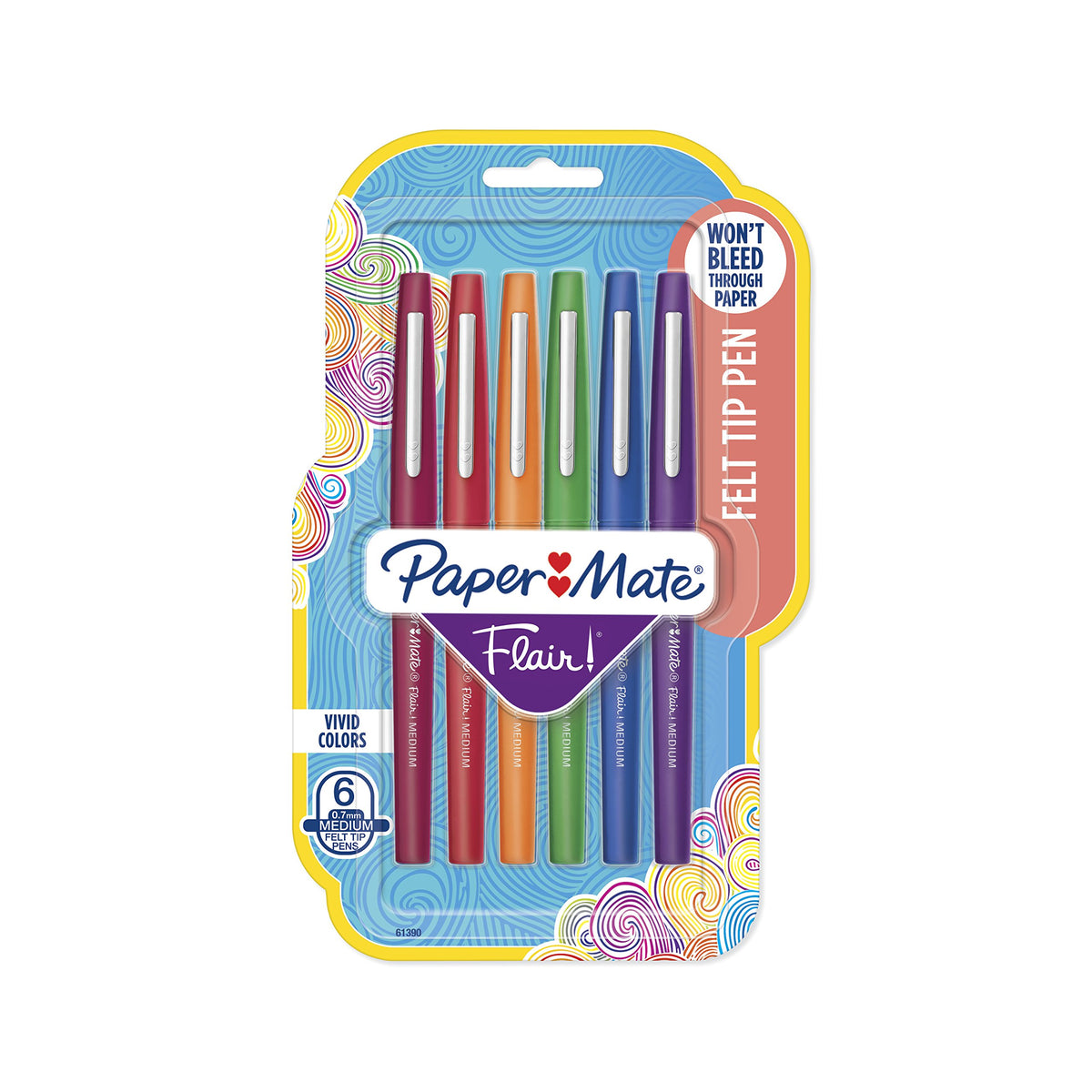 Paper Mate Flair Felt Tip Pens, Medium Point (0.7mm), Limited Edition Candy Pop Pack, 6 Count