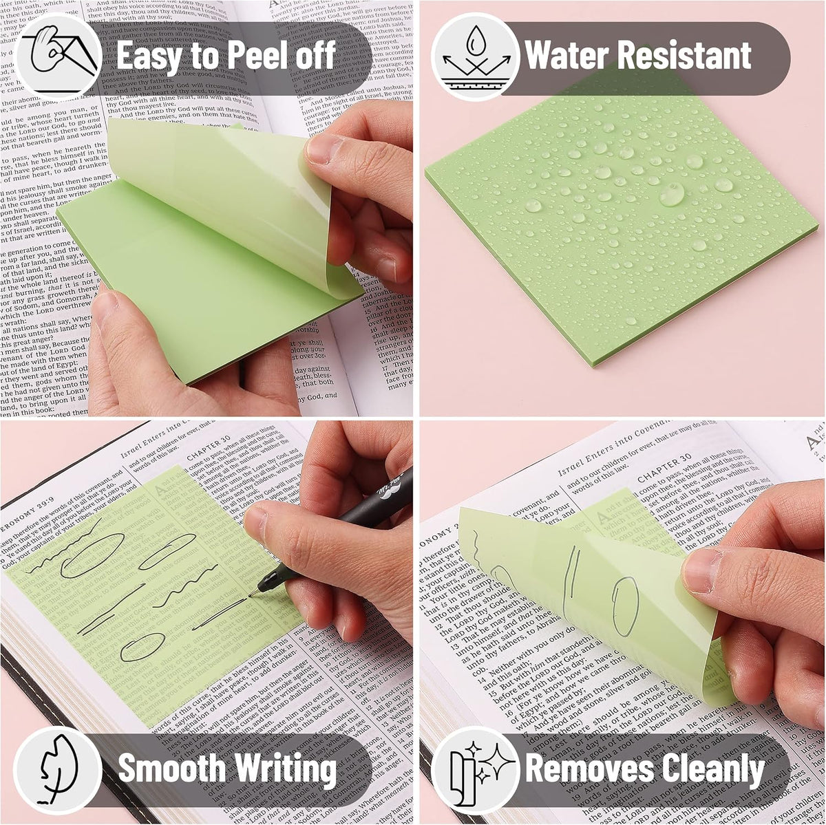 Mr. Pen- Transparent Sticky Notes, 3" x 3", 12 Pads, 600 Sheets
